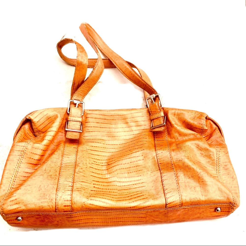 ENZO Angiolini Genuine Leather Embossed Tote Bag